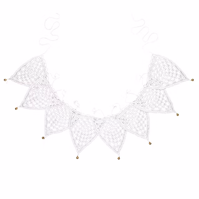 Numero 74, hæklet flag-guirlande, White