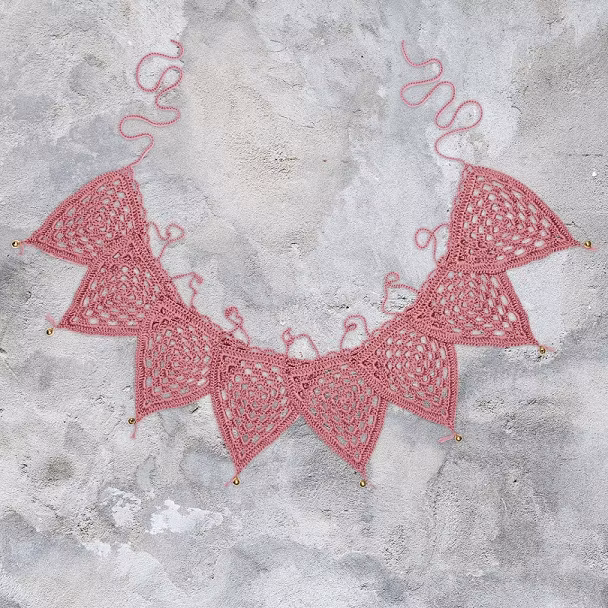 Numero 74, hæklet flag-guirlande, Baobab rose