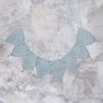 Numero 74, hæklet flag-guirlande, Sweet blue