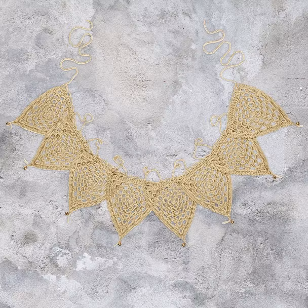 Numero 74, hæklet flag-guirlande, Mellow yellow