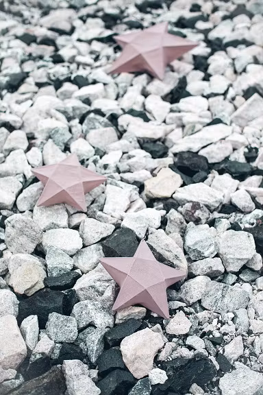 Numero 74, natlampestjerne med lysløkke, Dusty pink