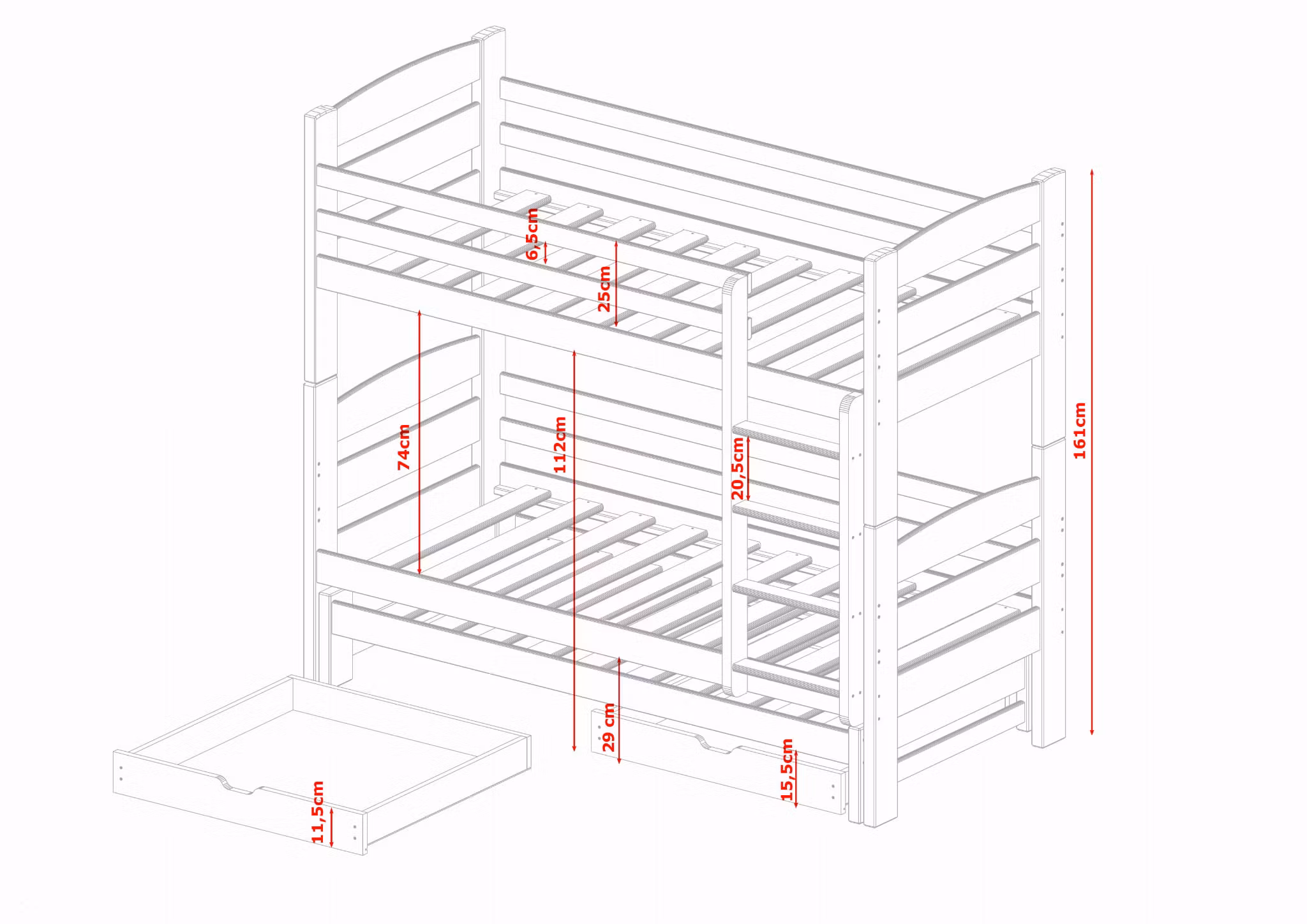 Køjeseng med tre senge, Charlie