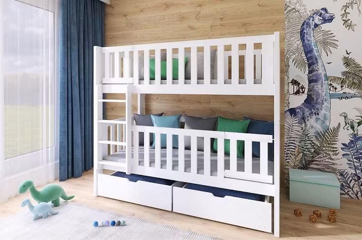 Køjeseng med gelændere og lås, Kinley