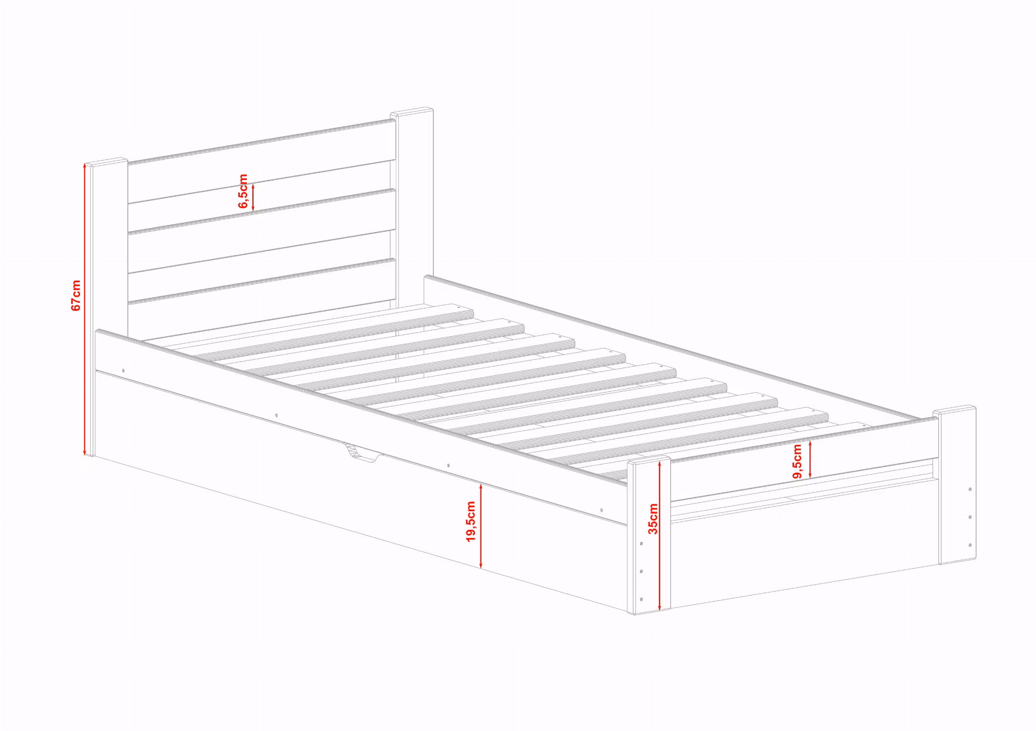 Børneseng med opbevaring Ninni
