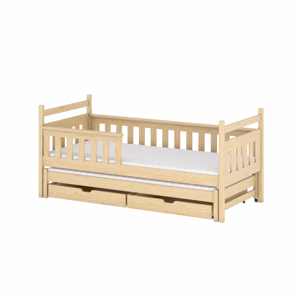 Børneseng med tremme og udtræksseng, Denize