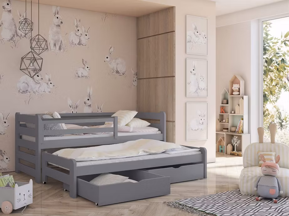 Børneseng/juniorseng med udtræksseng, dagseng Sebastian
