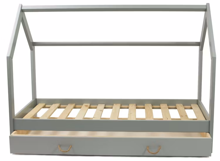 Grå husseng 80x160 cm med opbevaring