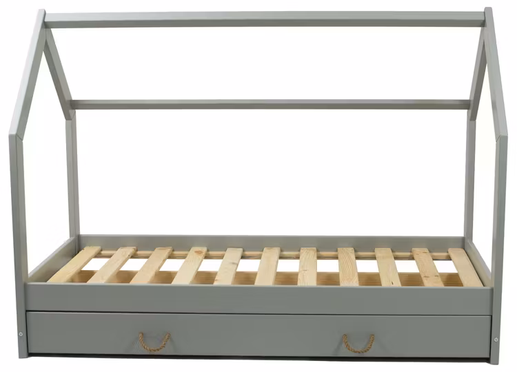 Grå husseng 80x160 cm med opbevaring