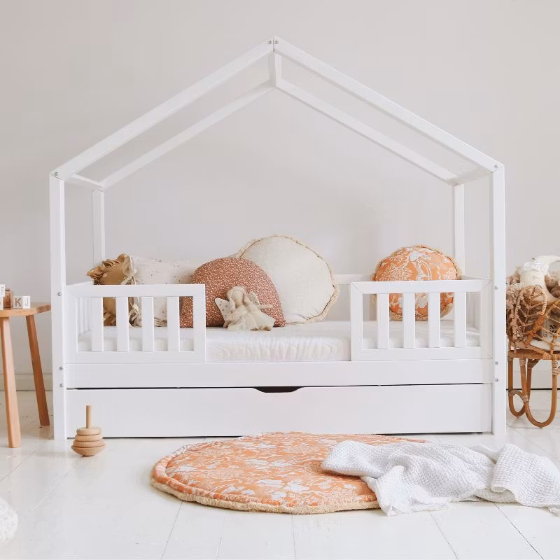 Husseng Karla Duo hvid 90x190 cm med udtræksseng