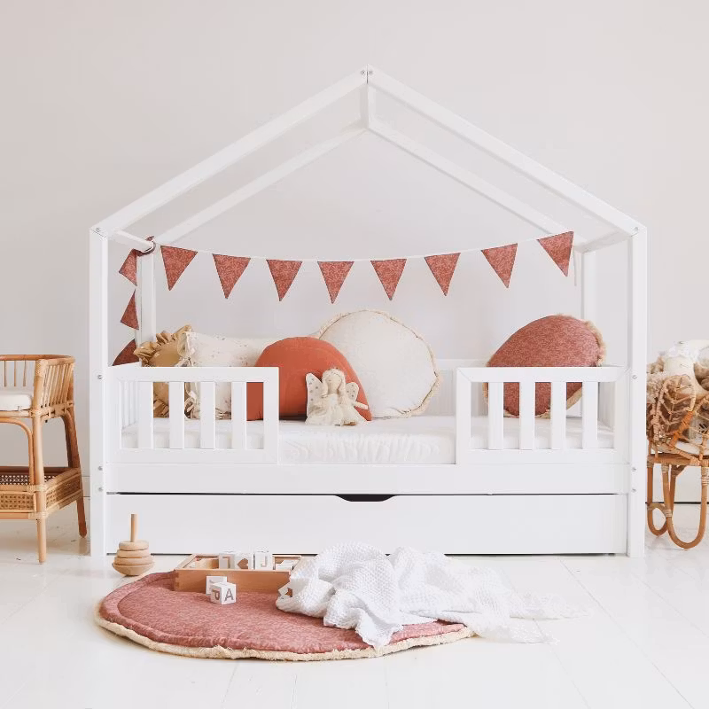 Husseng Karla Duo hvid 90x190 cm med udtræksseng