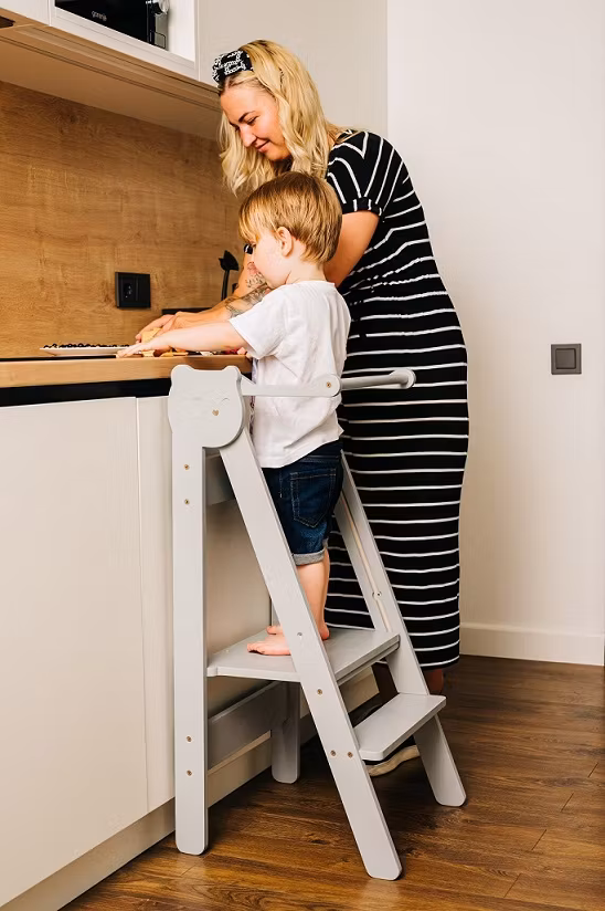 Læringstårn sammenklappelig, grå