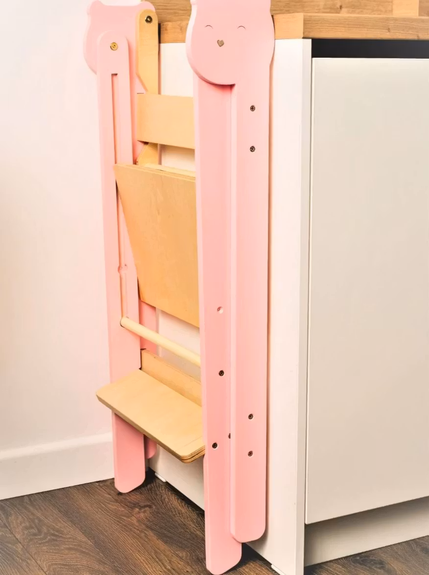 Læringstårn sammenklappelig, lyserød