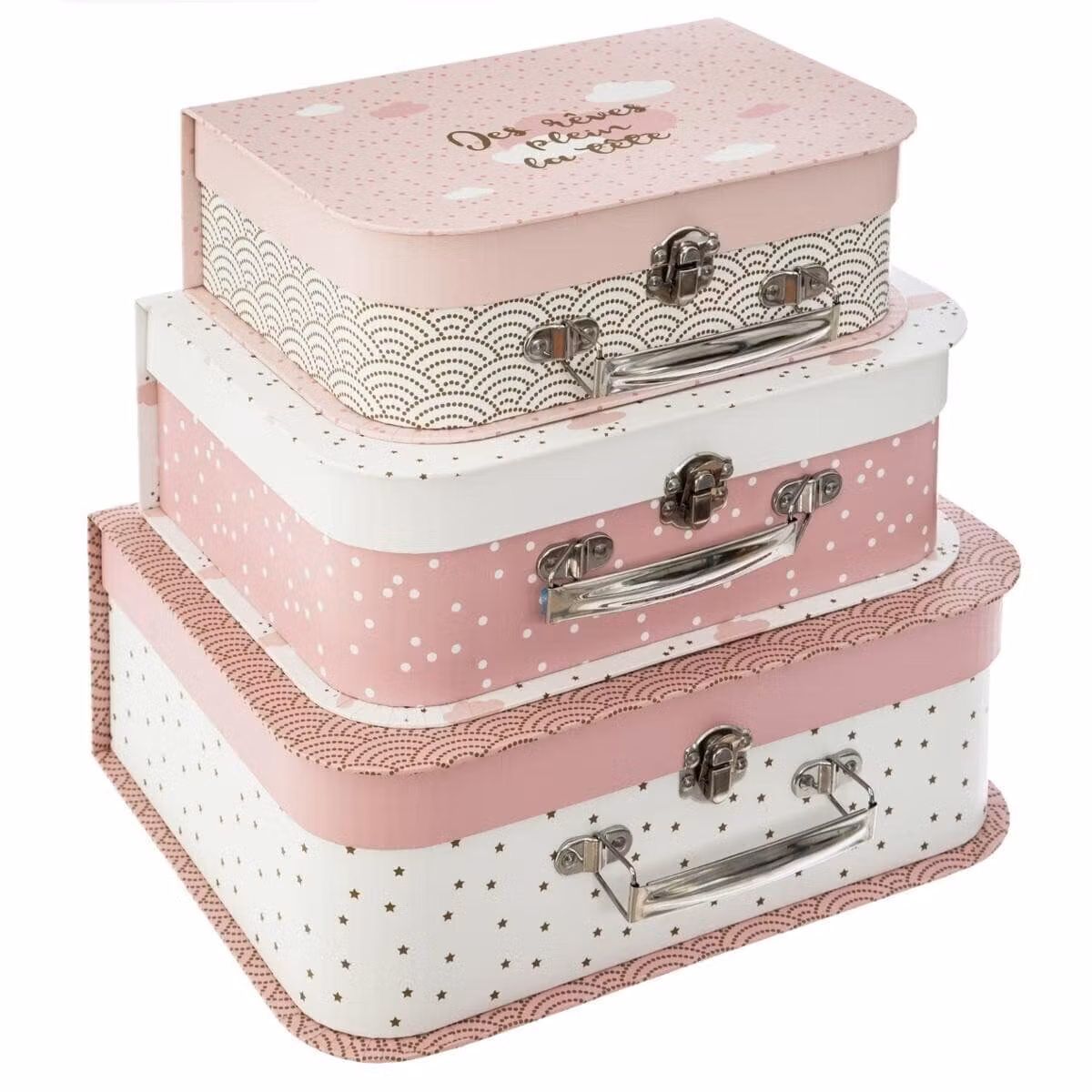 Opbevaringsbokse kufferter Sweetness, 3 stk