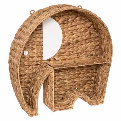 Væghylde elefant, beige