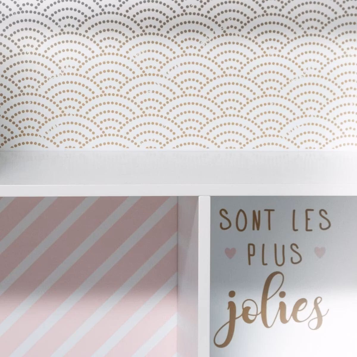 Dukkehus reol, hvid/lyserød