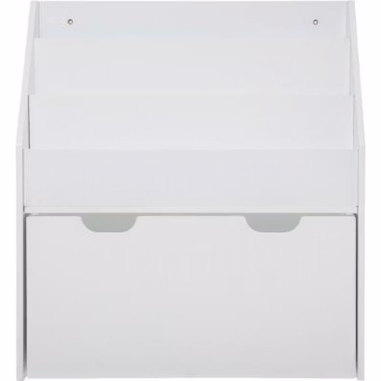 Hvid opbevaringsboks til bøger til børneværelset