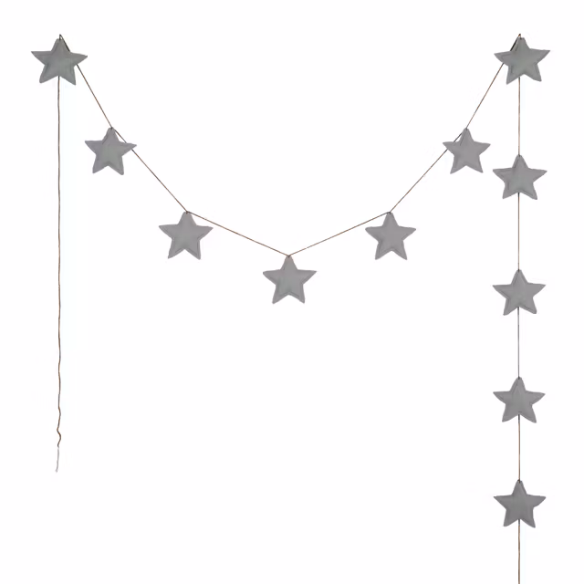 Numero 74, vimpelløkke til børneværelse, Mini Star Silver Grey