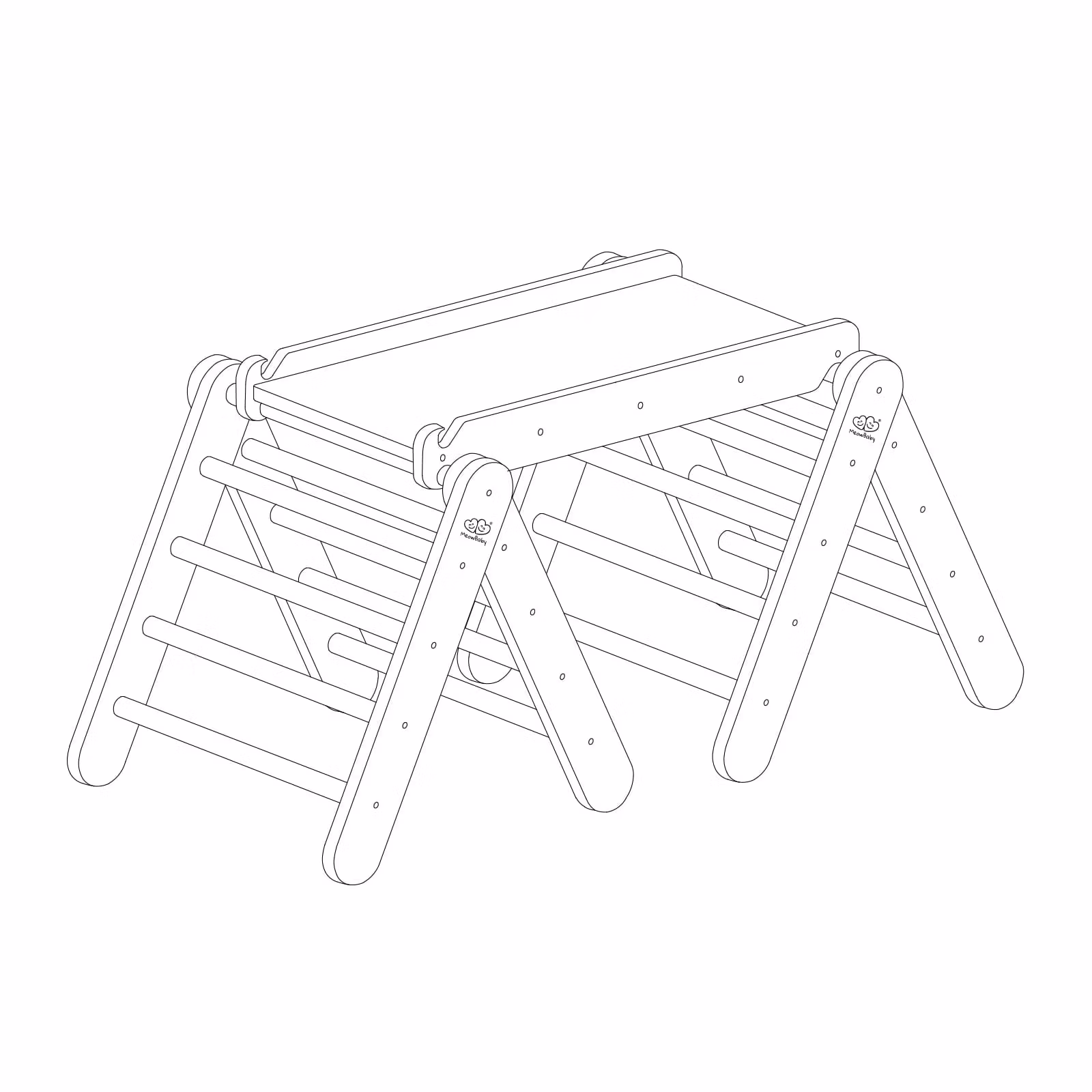 Meow, klatretrekant med klatrevæg og rutsjebane, natur