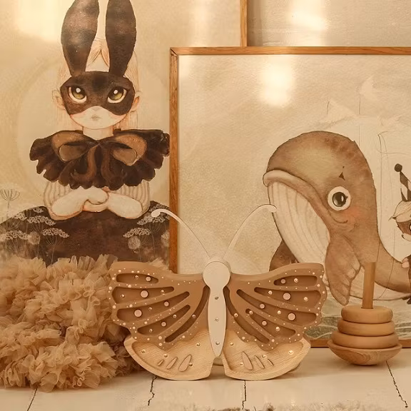 Little Lights, Lampe til børneværelset, Sommerfugl Coffee Cream