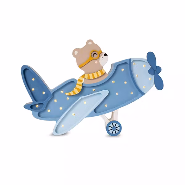 Little Lights, Lampe til børneværelset, Vintage fly blå