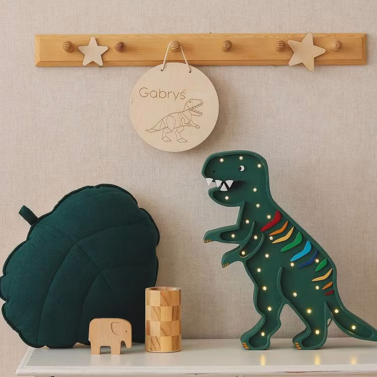 Little Lights, Lampe til børneværelset, Dino Rex grøn