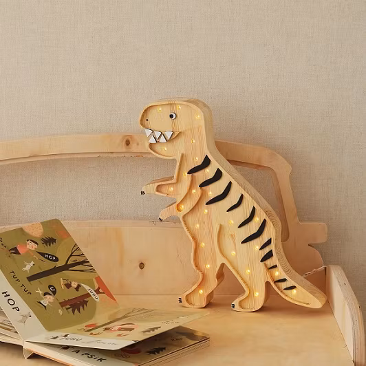 Little Lights, Lampe til børneværelset, Dino Rex træ