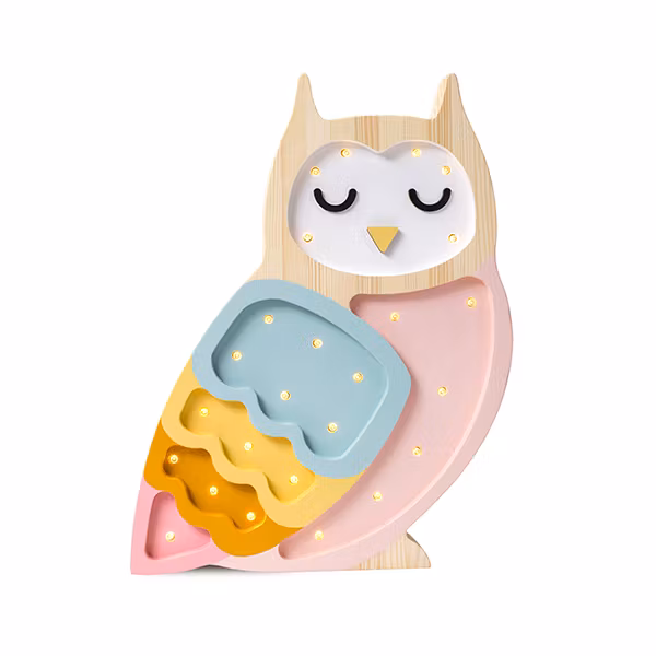 Little Lights, Lampe til børneværelset, Ugle Retro rainbow