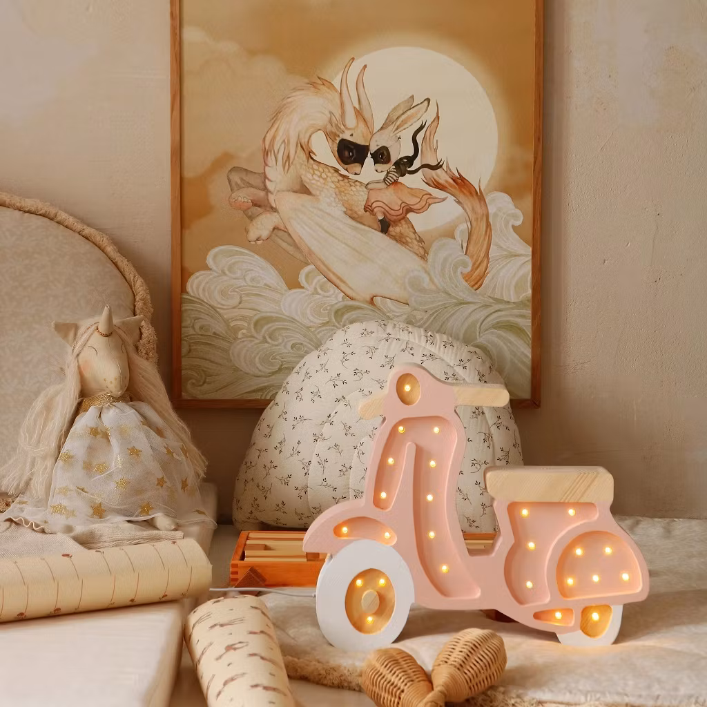 Little Lights, Lampe til børneværelset, Knallert lyserød