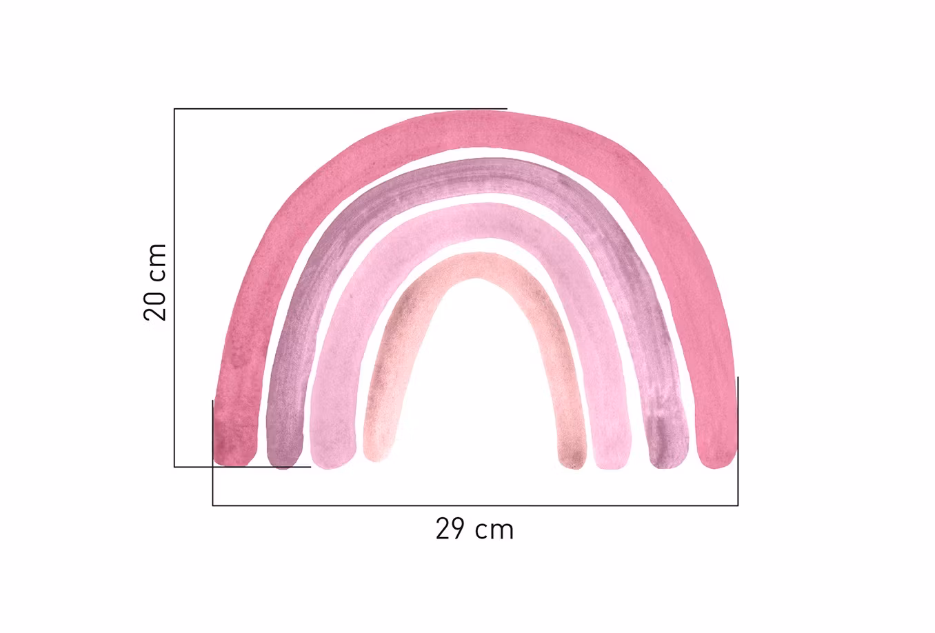 Babylove, little pink rainbow, wallsticker 12 stk