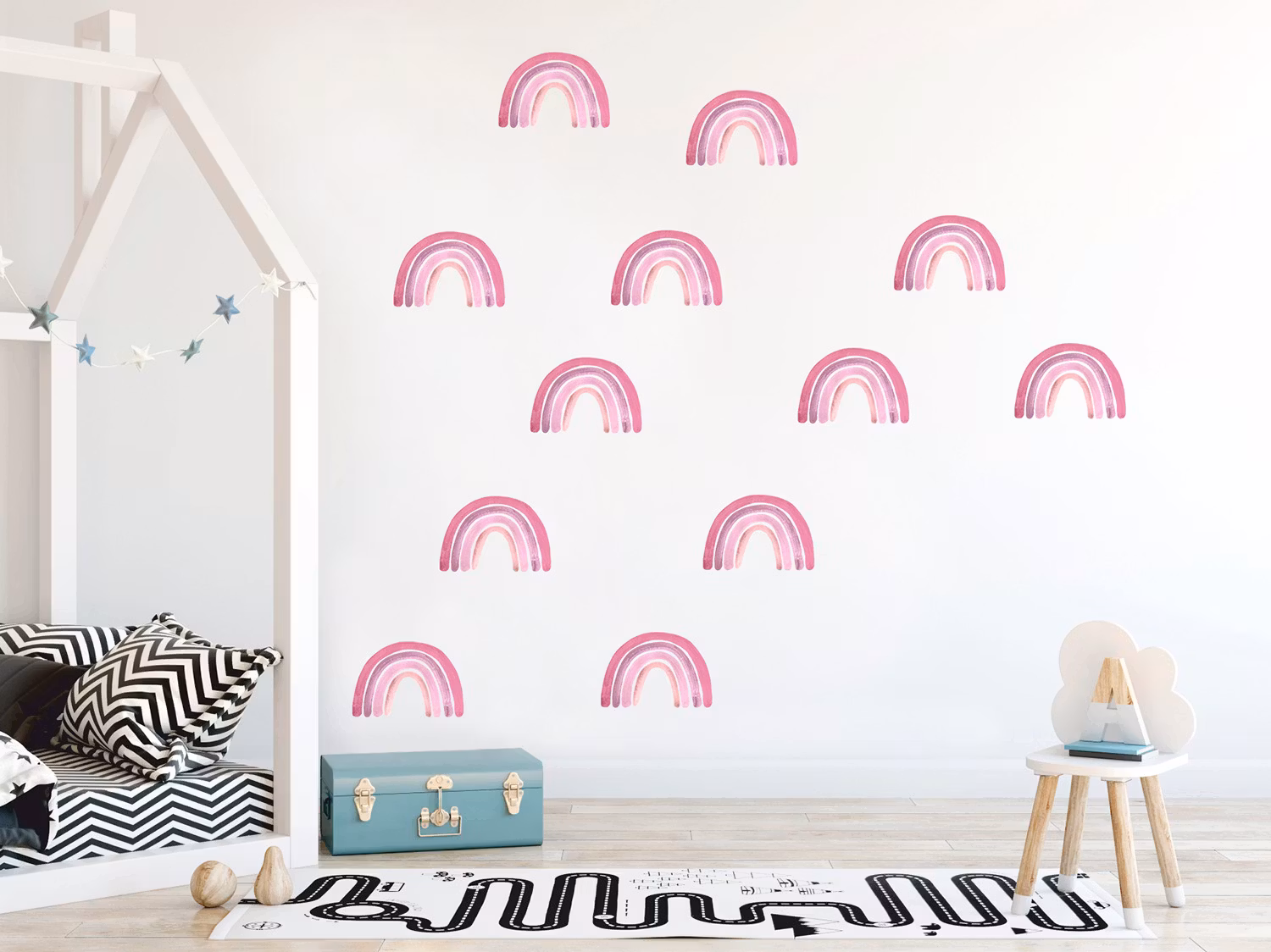 Babylove, little pink rainbow, wallsticker 12 stk