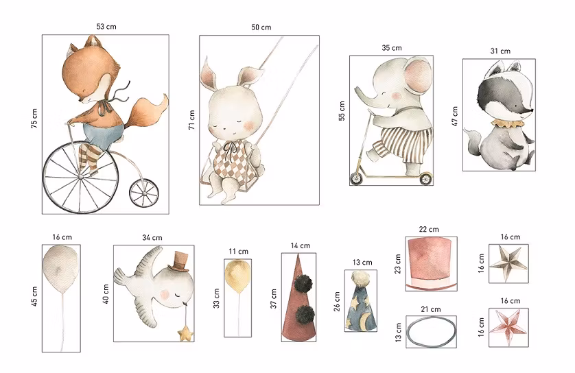 Babylove, wallstickers Cirkusdyr