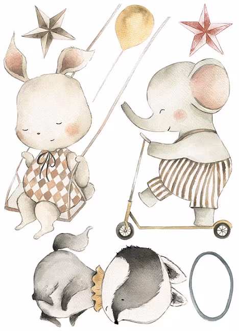 Babylove, wallstickers Cirkusdyr