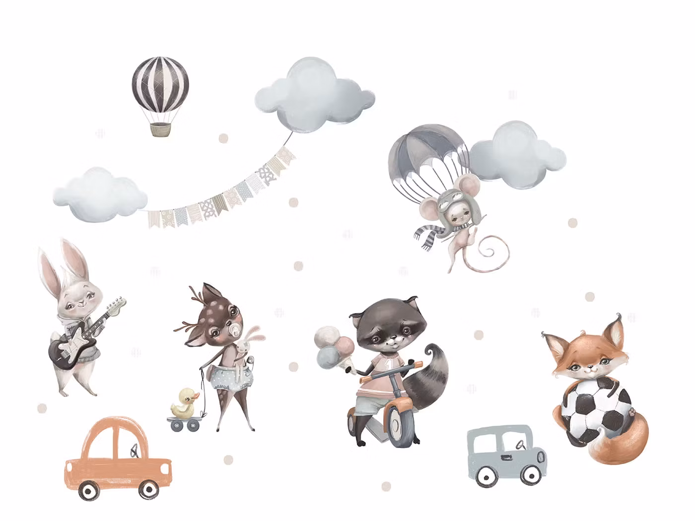 Wallstickers Flying friends