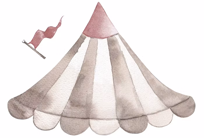 Babylove, wallstickers Cirkustag dusty pink