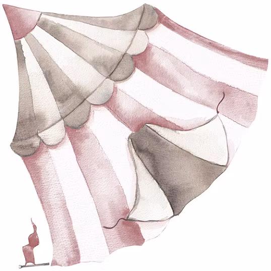 Babylove, wallstickers Cirkustelt dusty pink