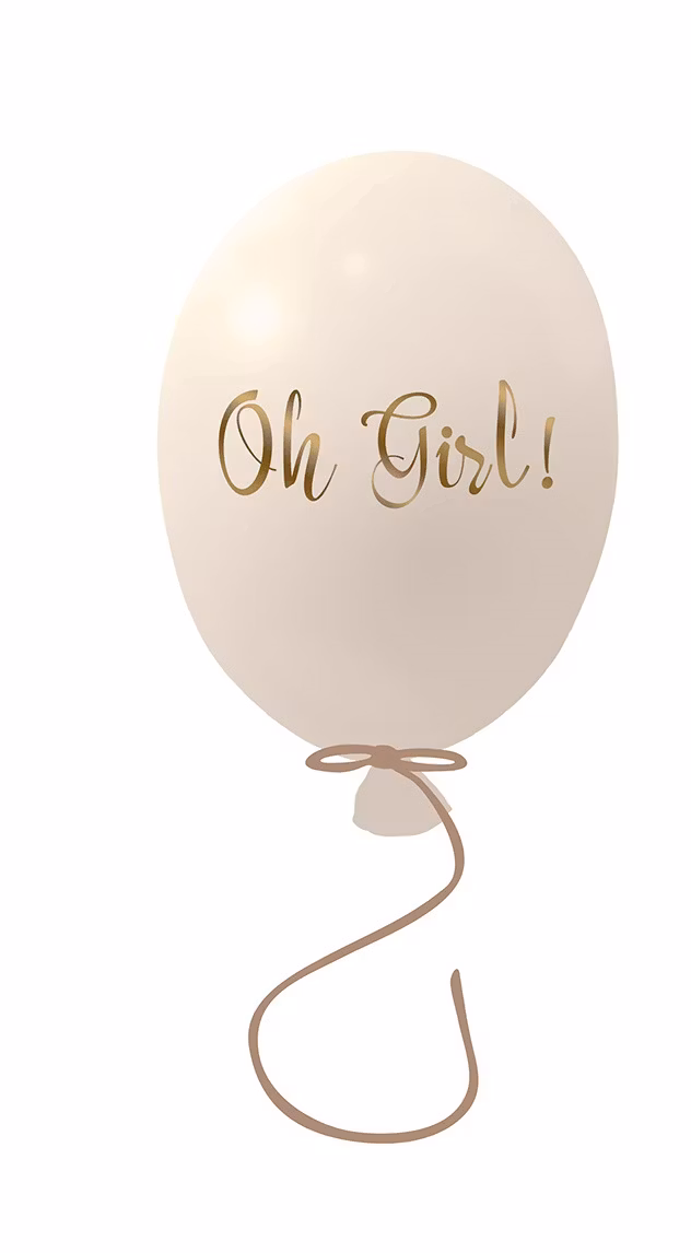 Wallsticker festballon Oh girl, cream
