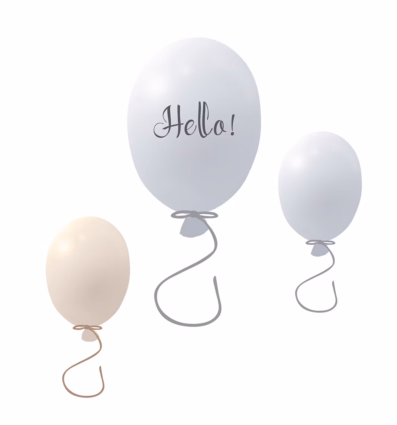 Wallsticker festballoner 3 stk, grey