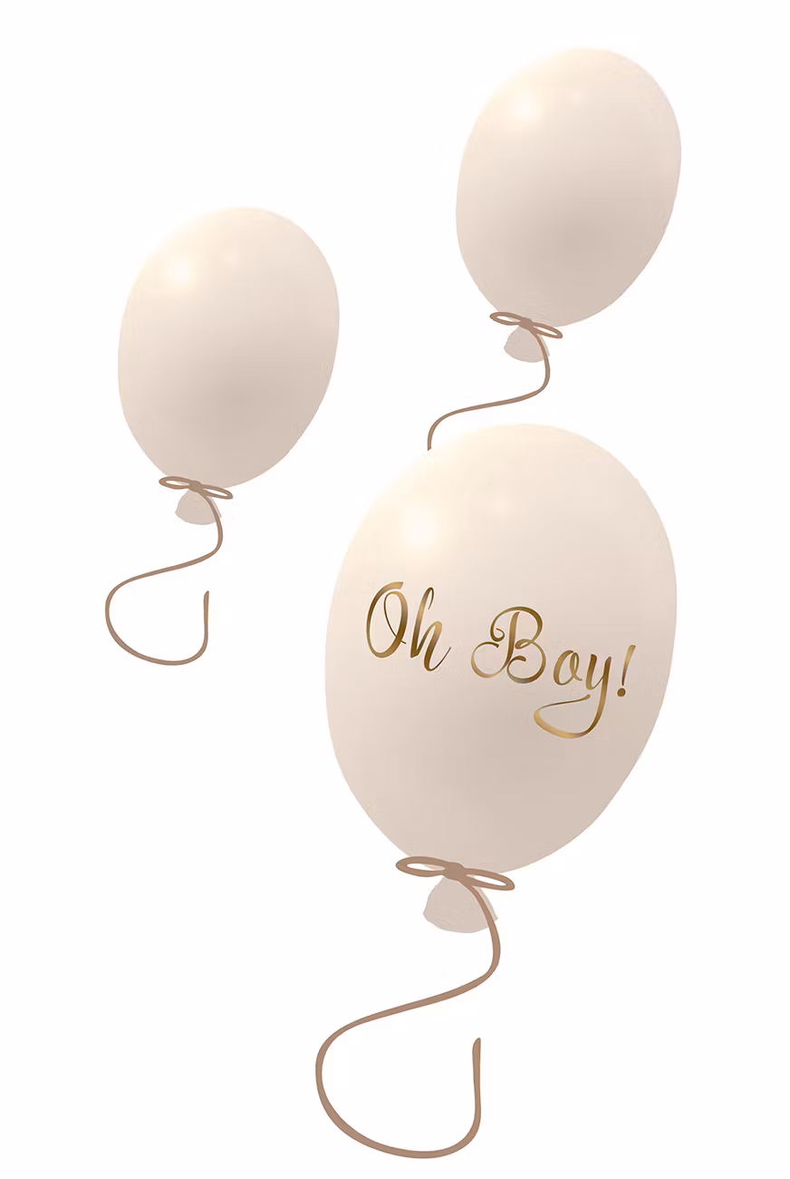 Wallsticker festballoner 3 stk, cream