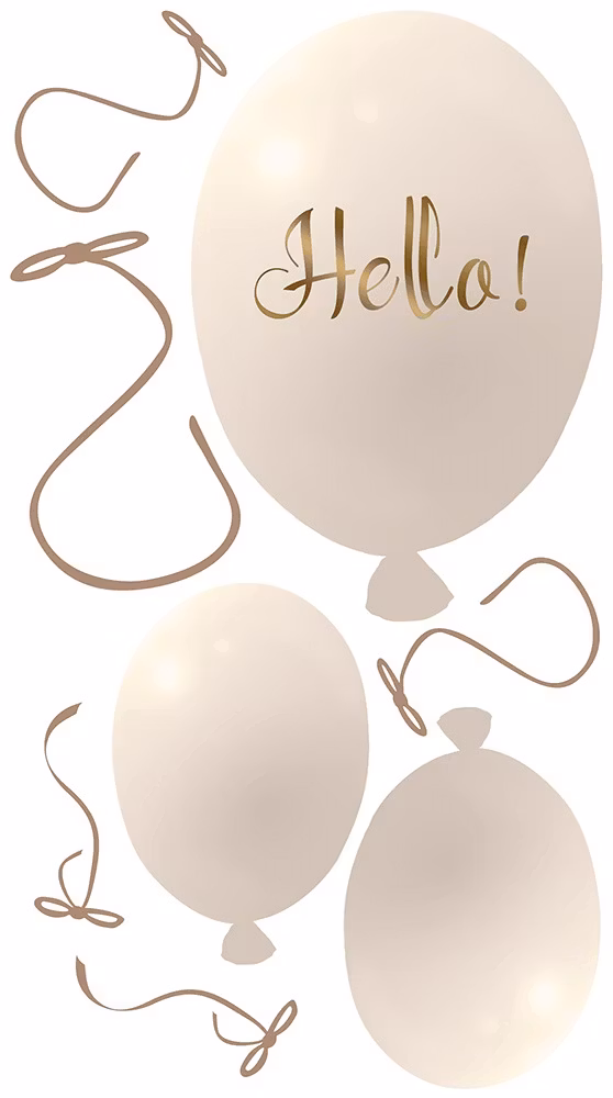 Wallsticker festballoner 3 stk, cream