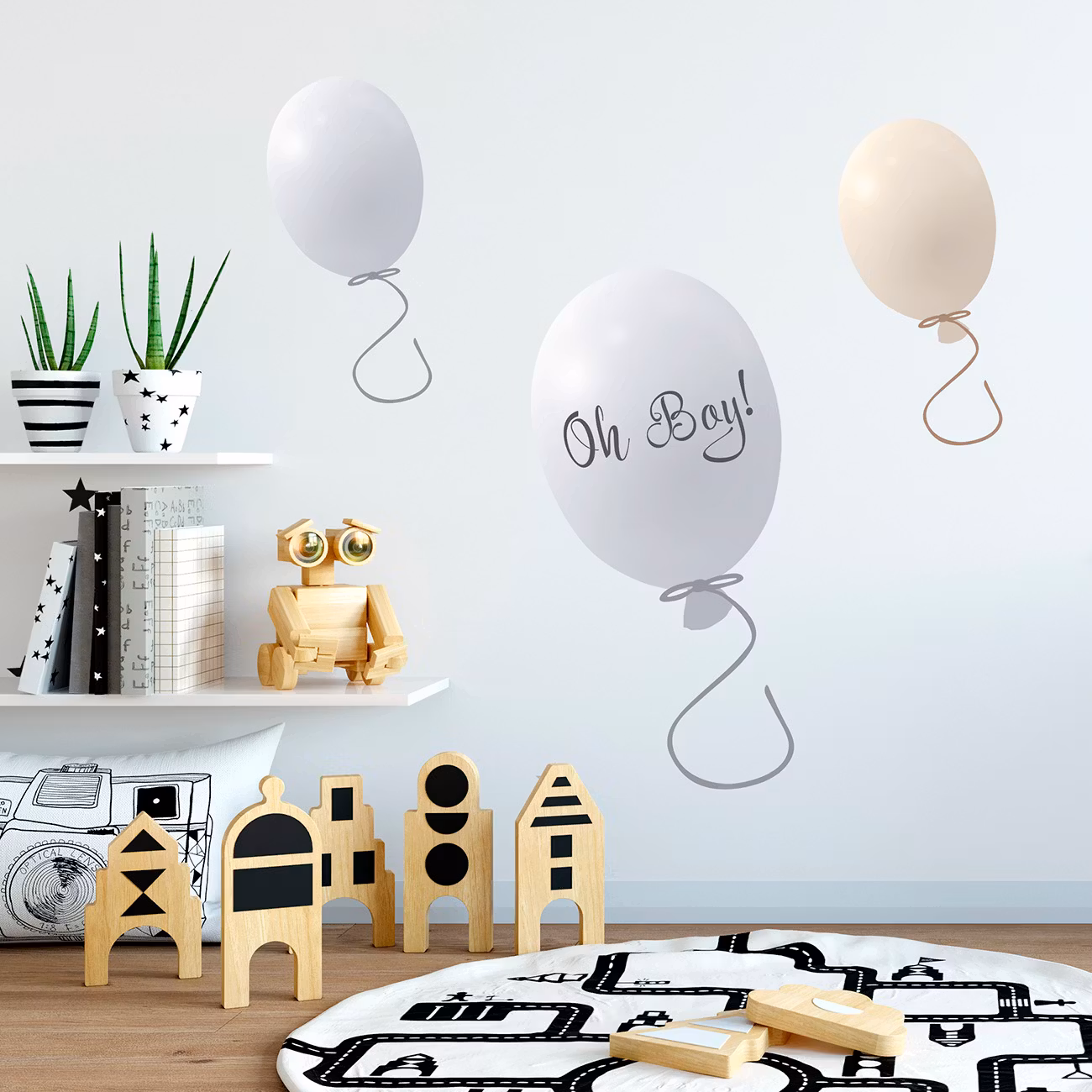 Wallsticker festballoner 3 stk, grey