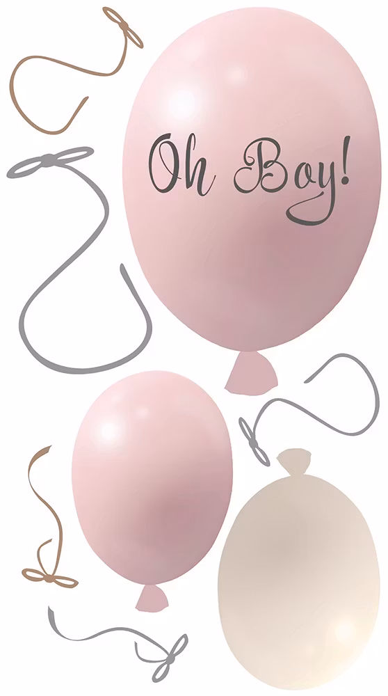 Wallsticker festballoner 3 stk, powder rose