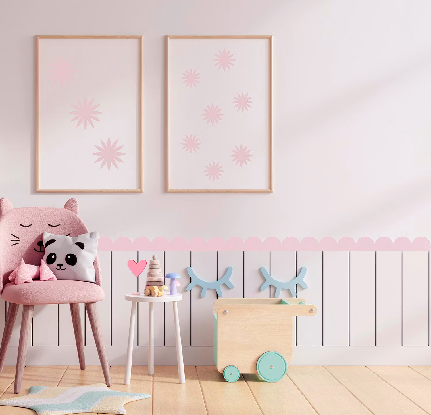 Wallstickers lyserøde cirkler