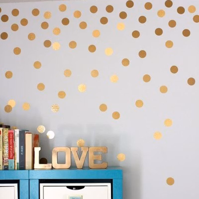 Wallstickers Gold dots 56/80 stk