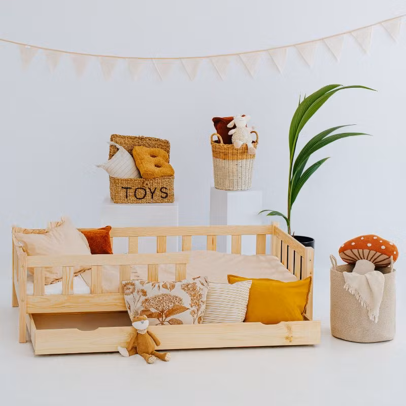 Juniorseng med opbevaring Henri, natur