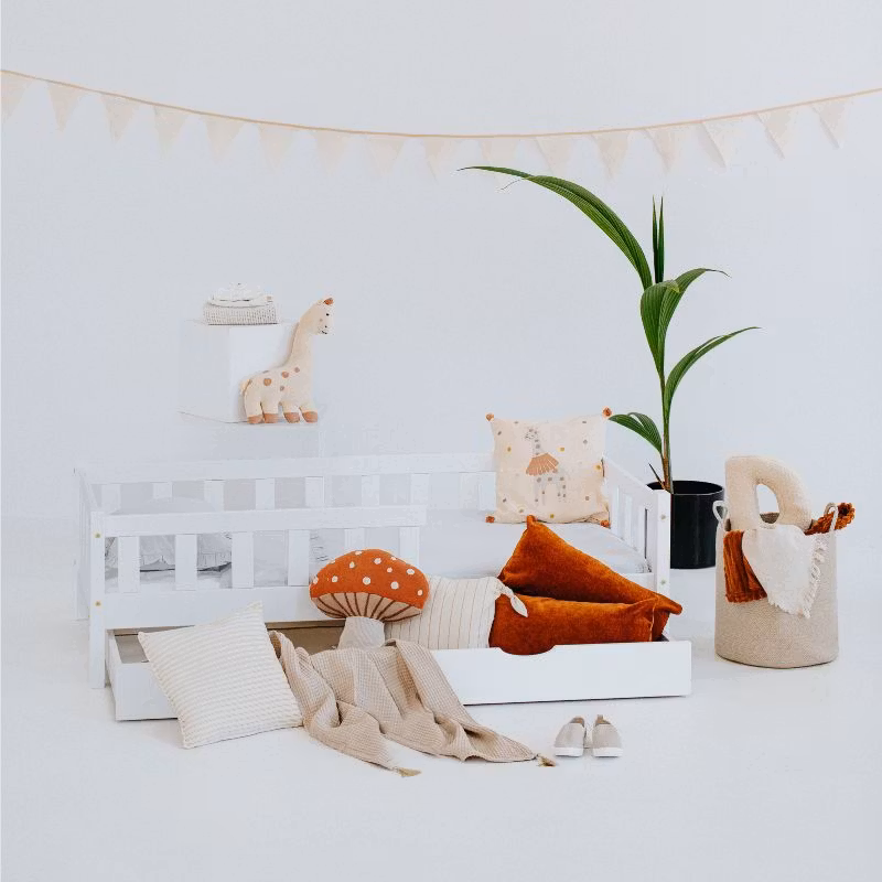 Juniorseng med opbevaring Henri, hvid