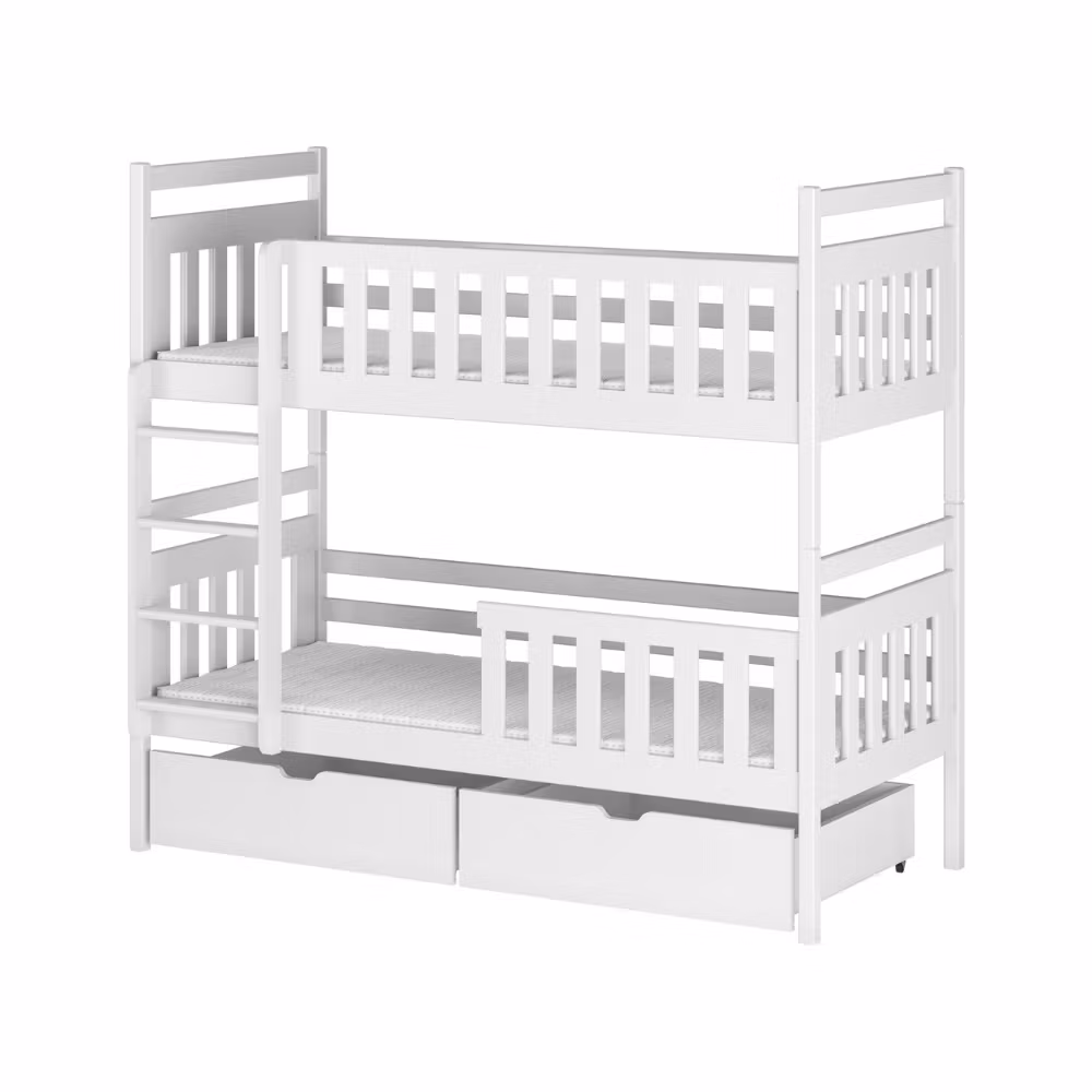 Hvid køjeseng med opbevaring, Misty 90x200 cm