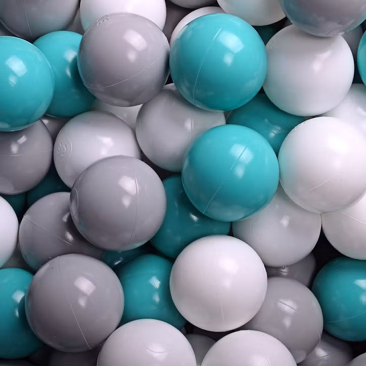 Meow, Blågrå bygbar legeplads med boldbassin i fløjl, 200 bolde