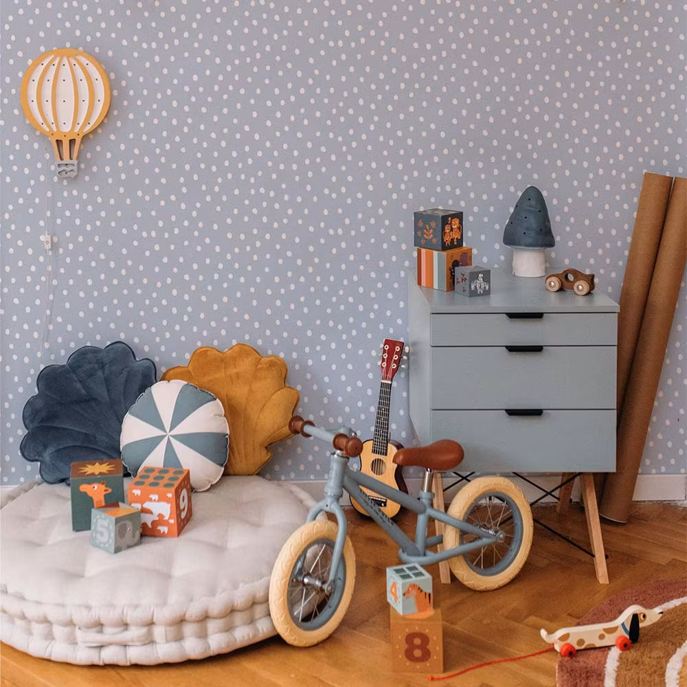 Dekornik, tapet Irregular Dots Light Blue