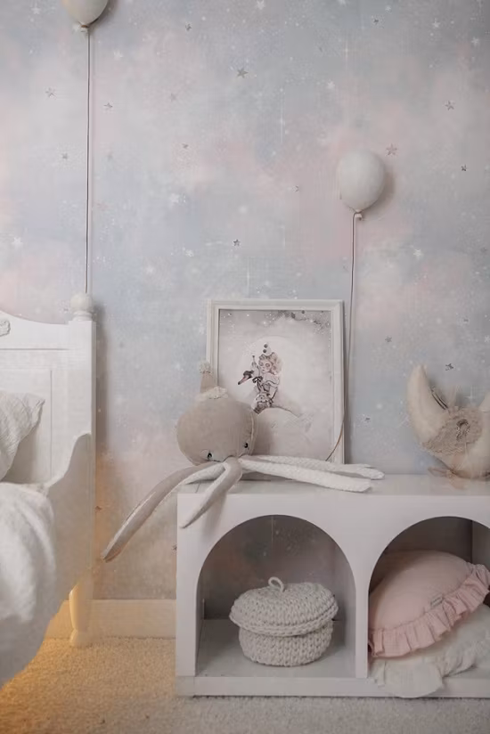 Dekorillo, tapet Cosmos sky blue and pink