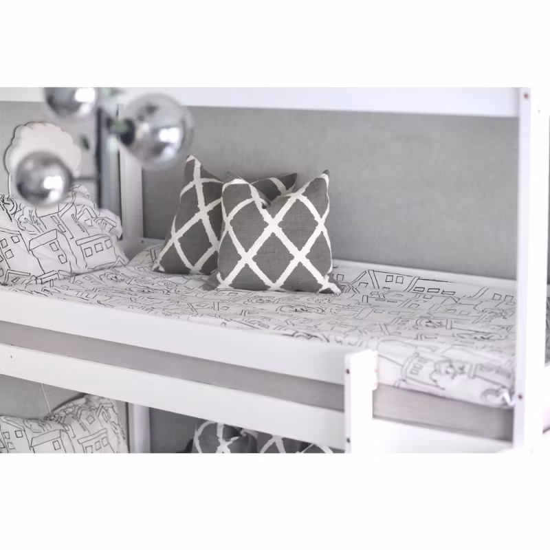 Hvid køjeseng med tre senge 90x200 cm